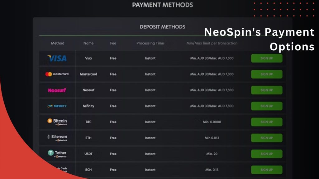 NeoSpin's Banking