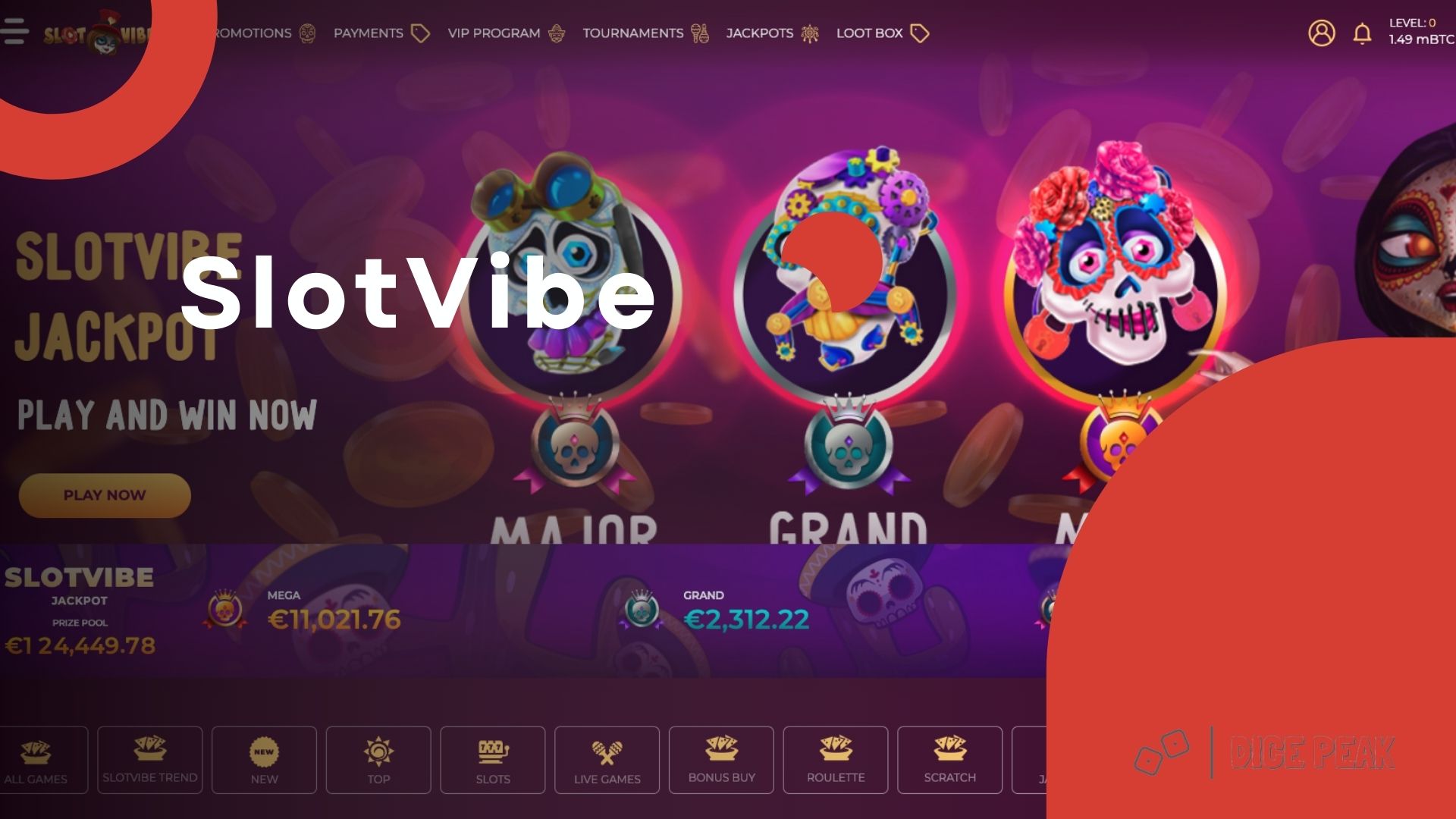 Review of SlotVibe Online Casino