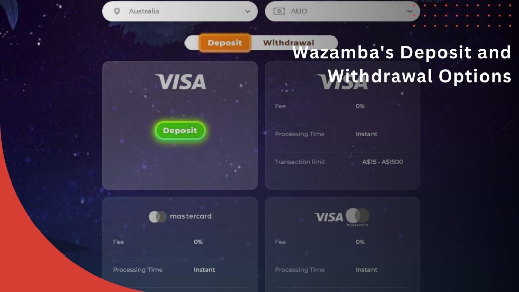 Wazamba's Payment Options